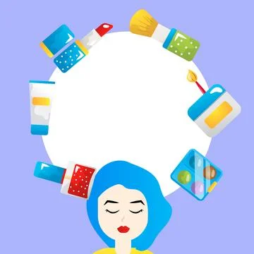 Skincare routine flat vector illustration on the white background Stock Illustration