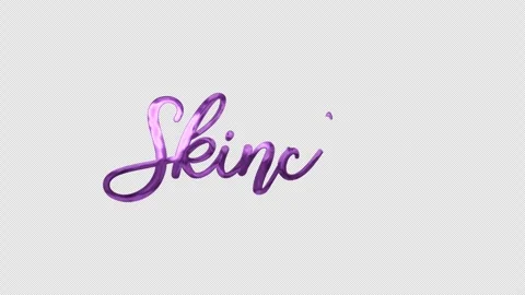 Skincare Routine Handwriting Animation Deep Lilac 4K Transparent Background Stock Footage 340830025