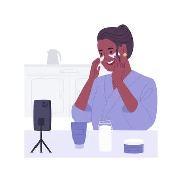 Skincare tutorial isolated cartoon vector illustrations. イラスト素材