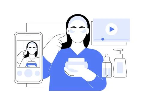 Skincare tutorial isolated cartoon vector illustrations. イラスト素材