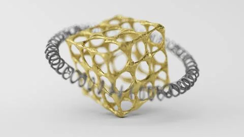 Skinned particle objects Cube Stock Illustration