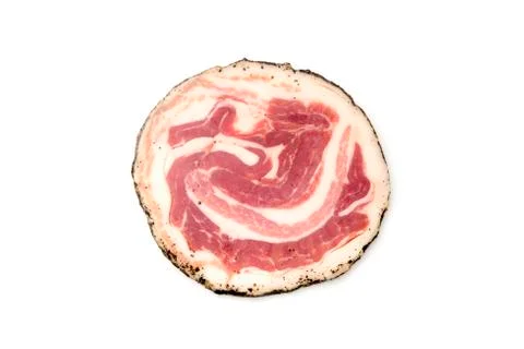 Skinned rolled pancetta Stock Photos