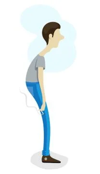 Skinny guy with a cigarette Stock Illustration