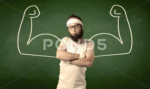 Skinny student wants muscles Stock Photos