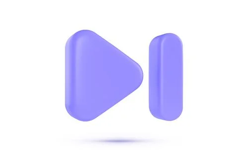 Skip 3d in modern style. Skip to the end, next, music player button. Arrow 3d Illustrazione stock