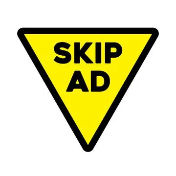 Skip ad advertisement triangle isolated icon Stock Illustration