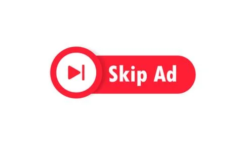 Skip ad button. Advertisement. Vector on isolated white background. EPS 10 Stock Illustration