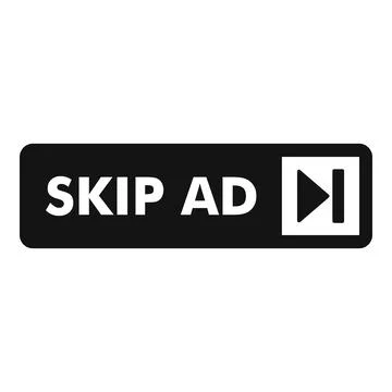 Skip ad button allowing users to bypass commercials 스톡 일러스트