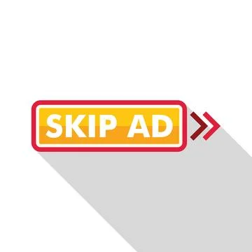 Skip ad button with arrows pointing to the right Stock Illustration