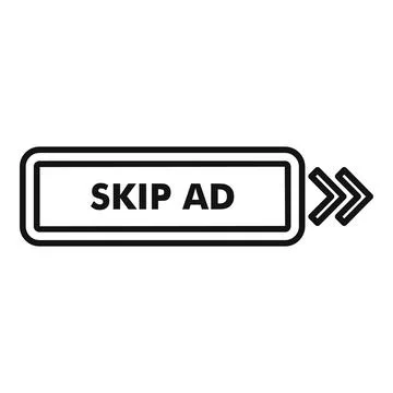 Skip ad button with arrows showing continuing video playback Stock Illustration