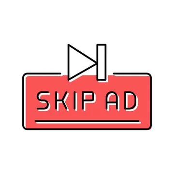 Skip ad button color icon vector illustration Stock Illustration