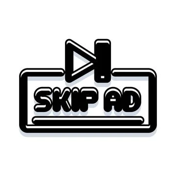 Skip ad button for digital video content Stock Illustration