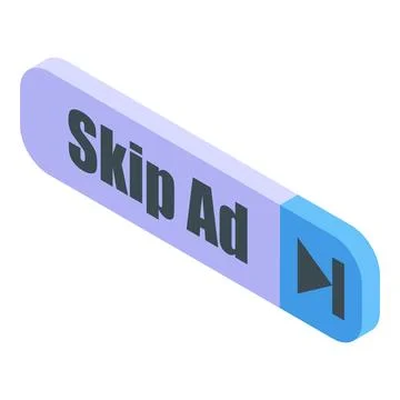 Skip ad button is enabling user to avoid watching promotion Stock Illustration