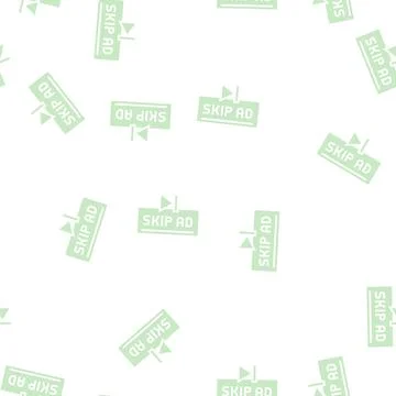 Skip ad button glyph seamless pattern Stock Illustration