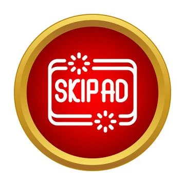 Skip ad button icon avoiding digital advertisement Stock Illustration