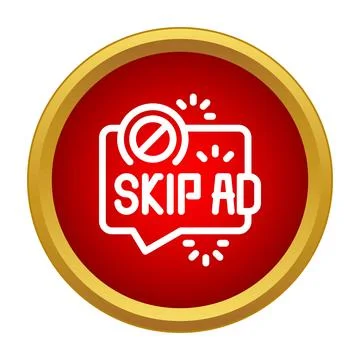 Skip ad button icon blocking online advertising Illustrazione stock