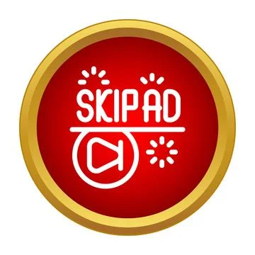 Skip ad button icon for digital advertising concept Stock Illustration