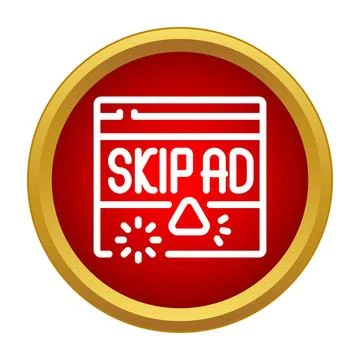 Skip ad button icon for online video player Stock Illustration