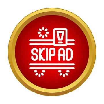 Skip ad button icon for online video content Illustrazione stock