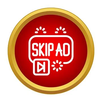 Skip ad button icon for online video player Illustrazione stock