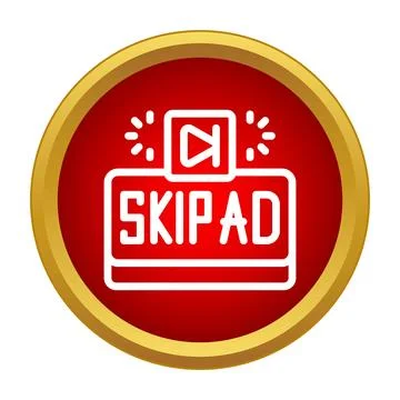 Skip ad button icon for online video content Stock Illustration