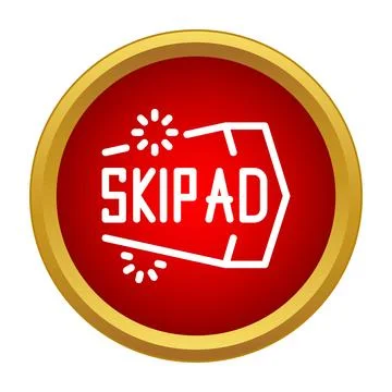 Skip ad button icon for online content Stock Illustration