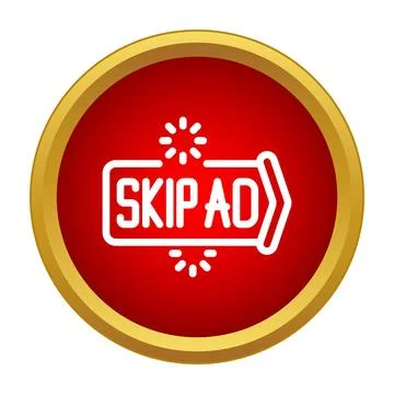 Skip ad button icon for online video advertising Stock Illustration