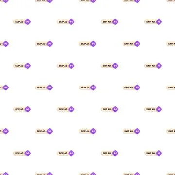 Skip ad button infinite pattern advertising interface Stock Illustration