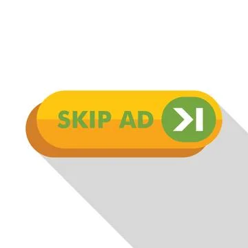 Skip ad button inviting user to bypass advertisement content Stock Illustration