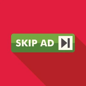 Skip ad button inviting user to skip advertisement Stock Illustration