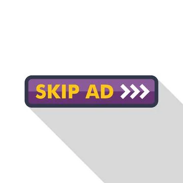 Skip ad button inviting user to avoid watching advertisement Stock Illustration