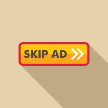 Skip ad button inviting user to skip advertisement Illustrazione stock