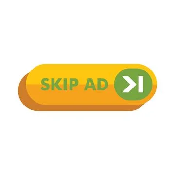 Skip ad button inviting user to skip advertisement Illustrazione stock
