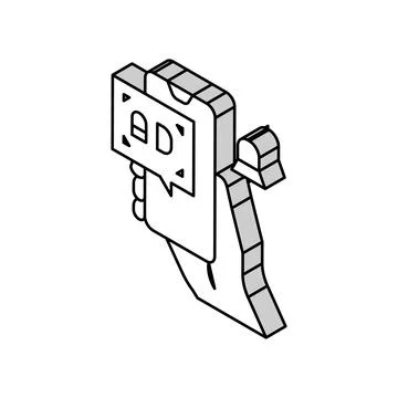 Skip ad button isometric icon vector illustration Stock Illustration