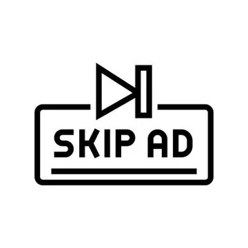 Skip ad button line icon vector illustration Stock Illustration