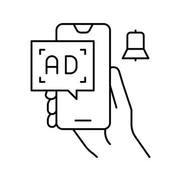 Skip ad button line icon vector illustration Stock Illustration