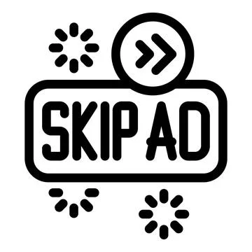 Skip ad button with loading icon showing user is skipping advertisement Illustrazione stock