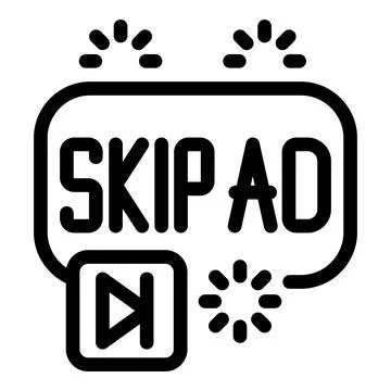 Skip ad button with loading icon for website interface Illustrazione stock
