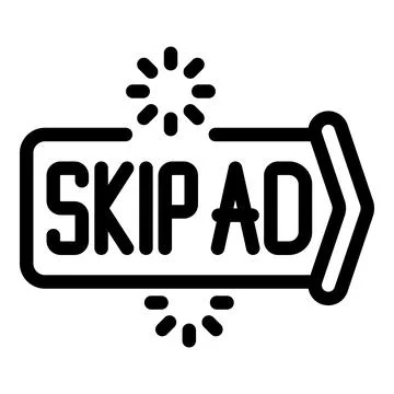 Skip ad button with loading icon for website or app Stock Illustration