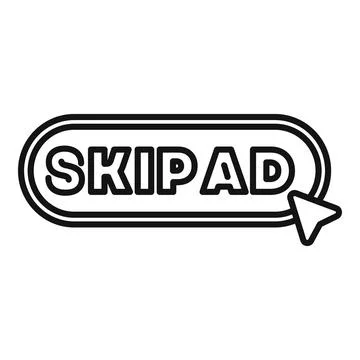 Skip ad button with mouse cursor clicking on it Stock Illustration