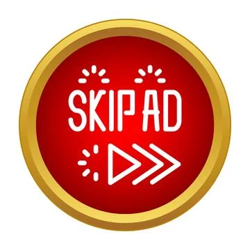 Skip ad button for online digital advertising content 스톡 일러스트