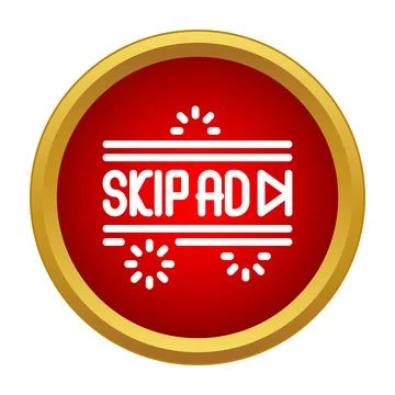 Skip ad button for online streaming content Stock Illustration