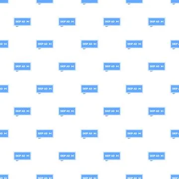 Skip ad button pattern showing digital advertising concept 库存插图