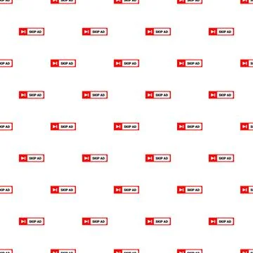Skip ad button pattern on a white background Stockillustratie