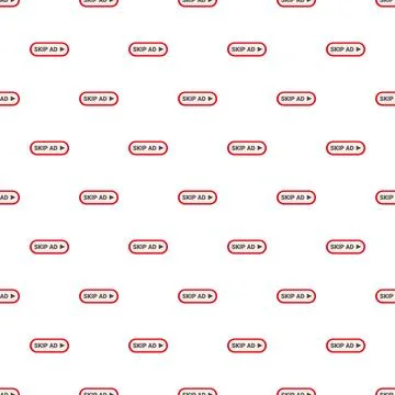 Skip ad button seamless pattern repeating background Stock Illustration