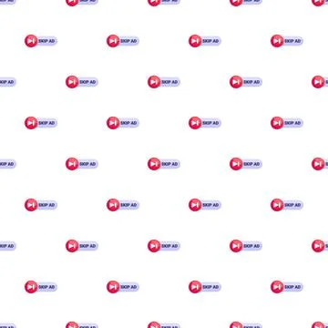 Skip ad button seamless pattern for digital media イラスト素材