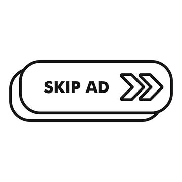 Skip ad button showing fast forward symbol for online advertisement Stock Illustration