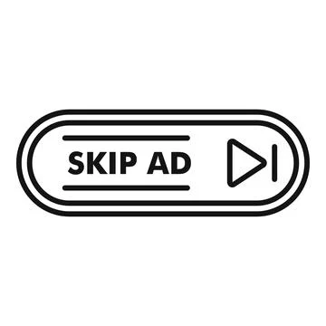 Skip ad button showing progress bar for online advertisement Illustrazione stock