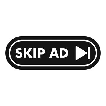 Skip ad button showing a skip advertisement icon Stock Illustration