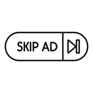 Skip ad button showing user is skipping advertisement Stock Illustration